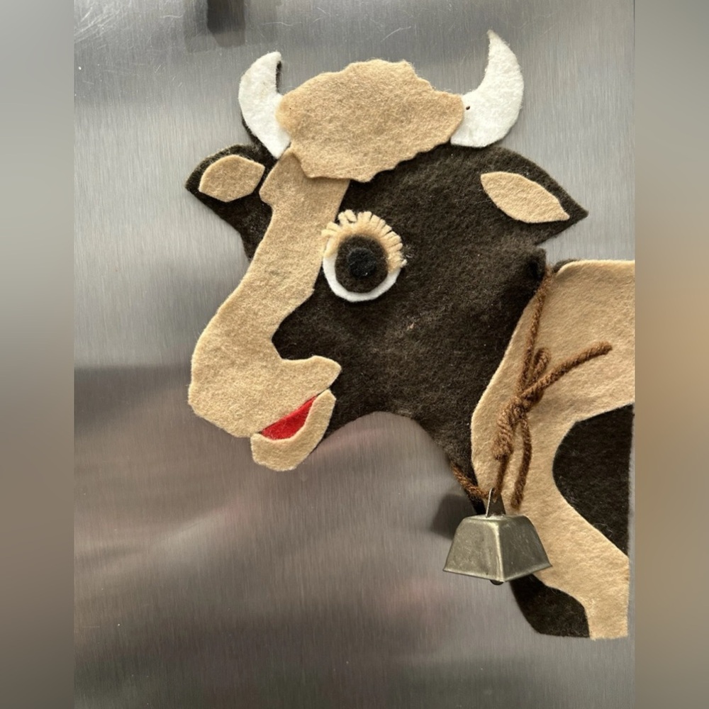 Vintage! Cow Magnet For Refrigerator HANDMADE